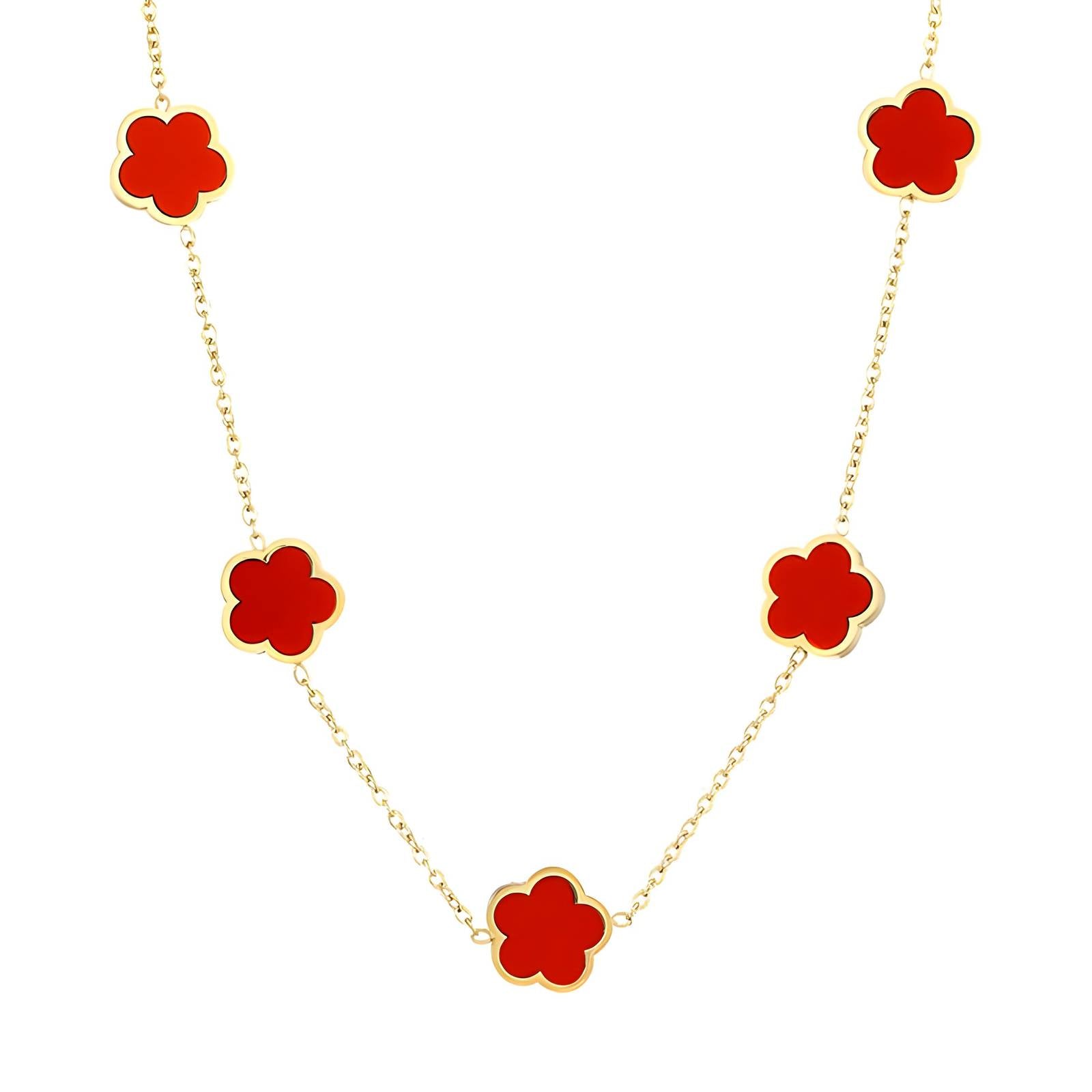 Collana “Fleur Rouge” – Maison C | Placcatura Oro 18K
