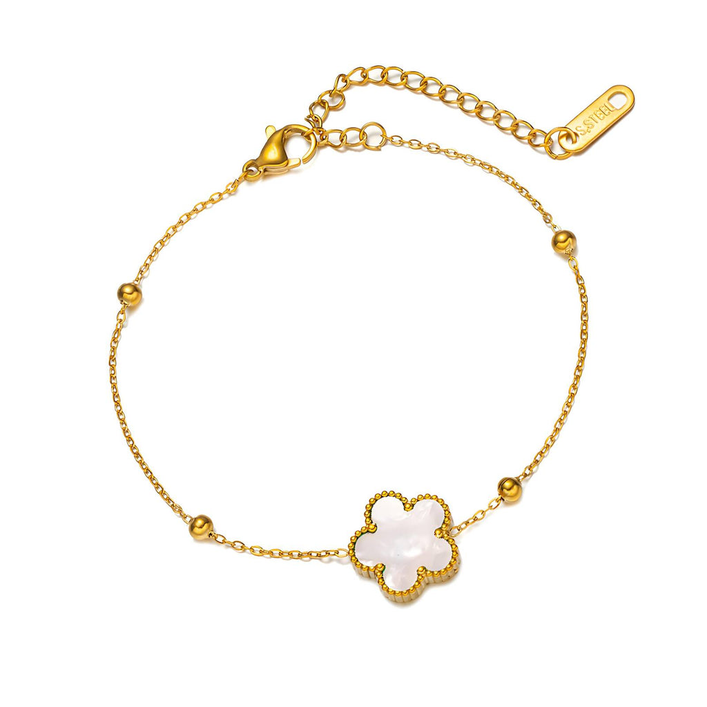 Bracciale “Fleur Blanche” – Maison C | Placcatura Oro 18K e Madreperla