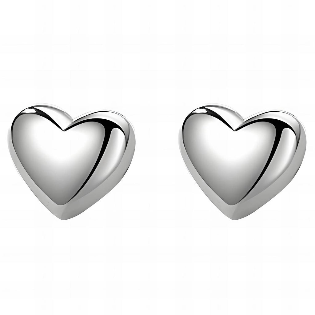 Orecchini “Silver Heart” – Maison C | Acciaio lucido effetto specchio