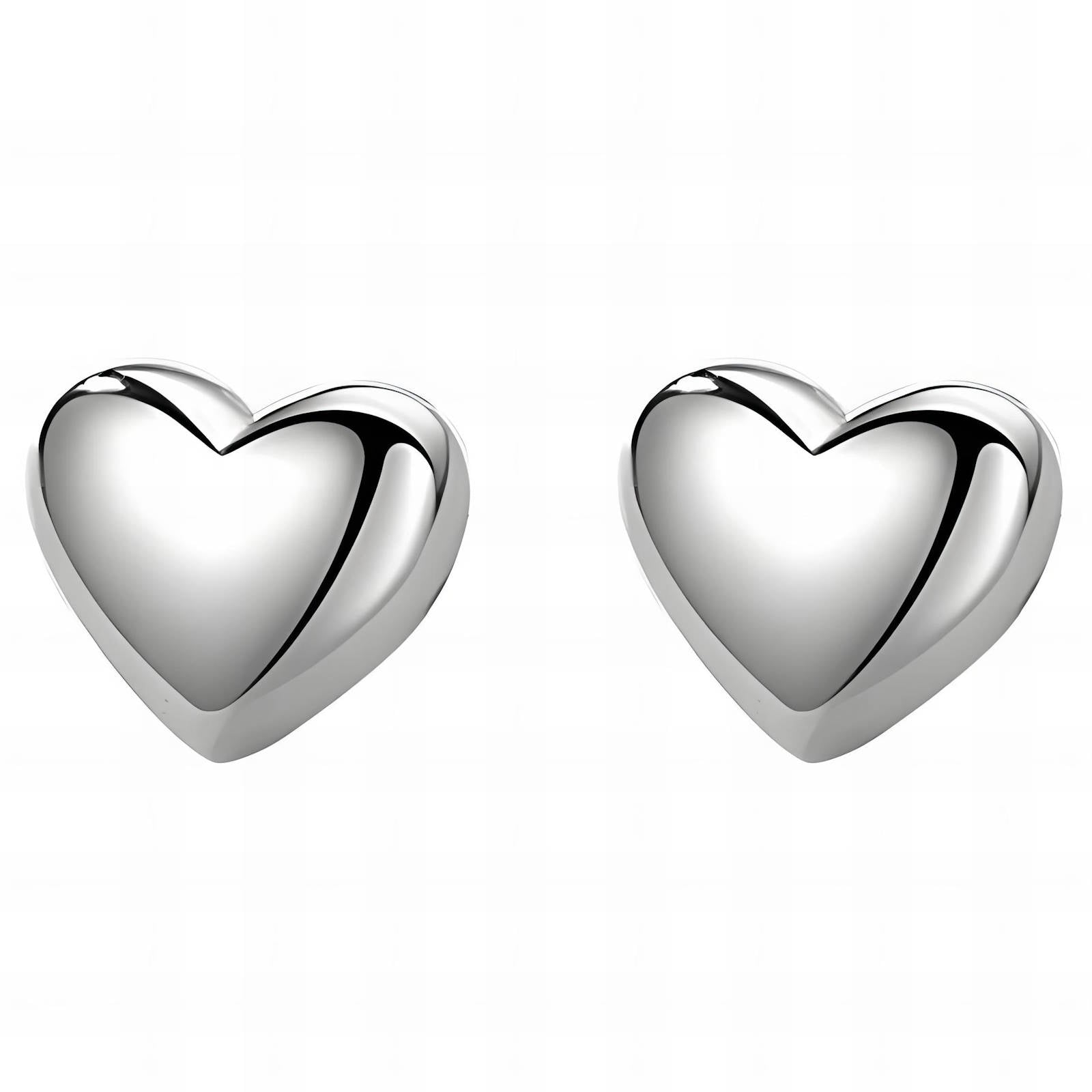 Orecchini “Silver Heart” – Maison C | Acciaio lucido effetto specchio