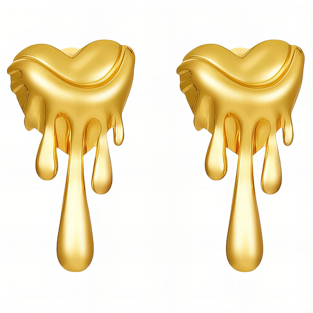 Orecchini “Drip Heart II” – Maison C | Oro 18K effetto colato