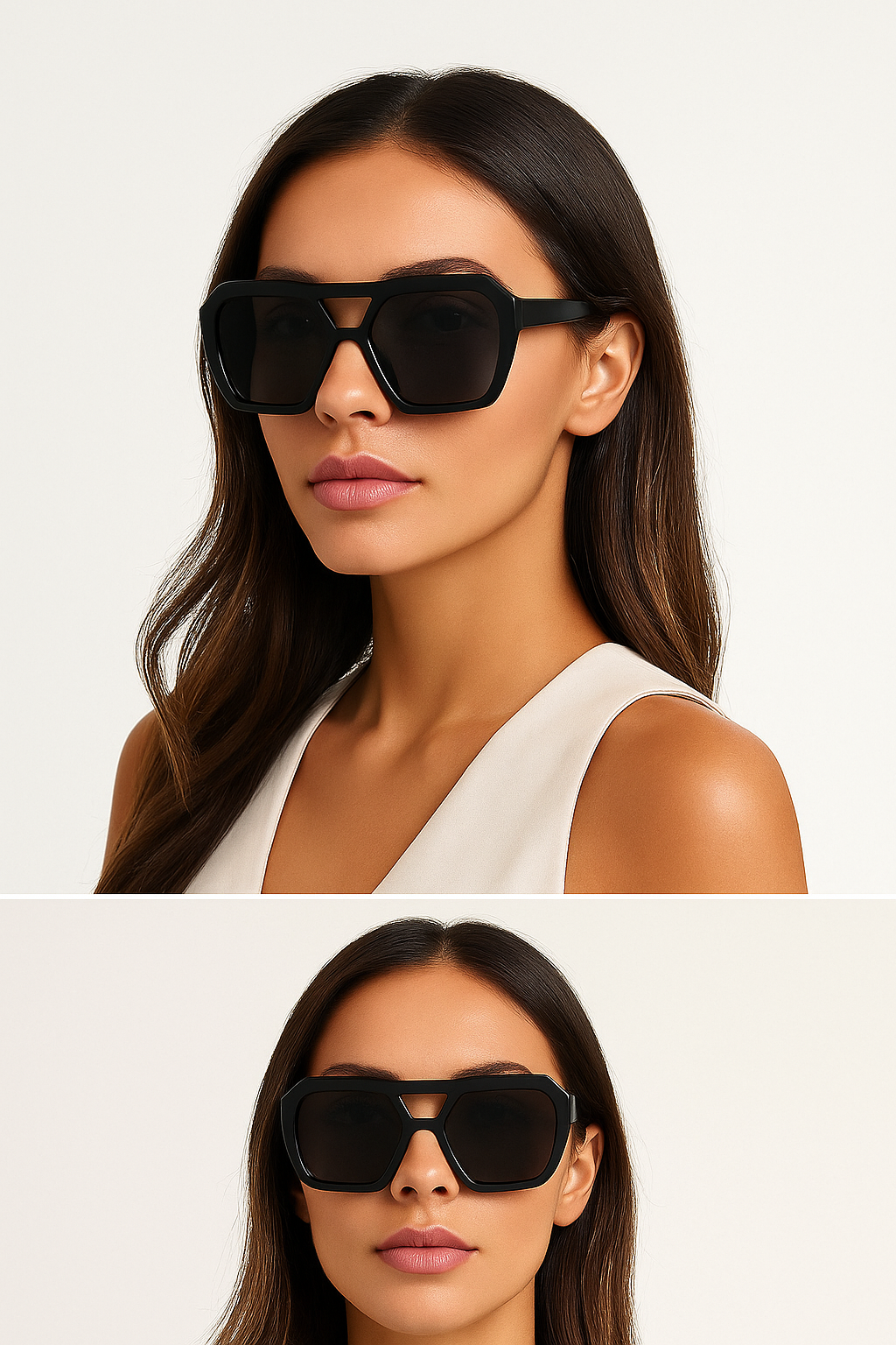 Occhiali “Elite Black” – Montatura Squadrata Nero Lucido