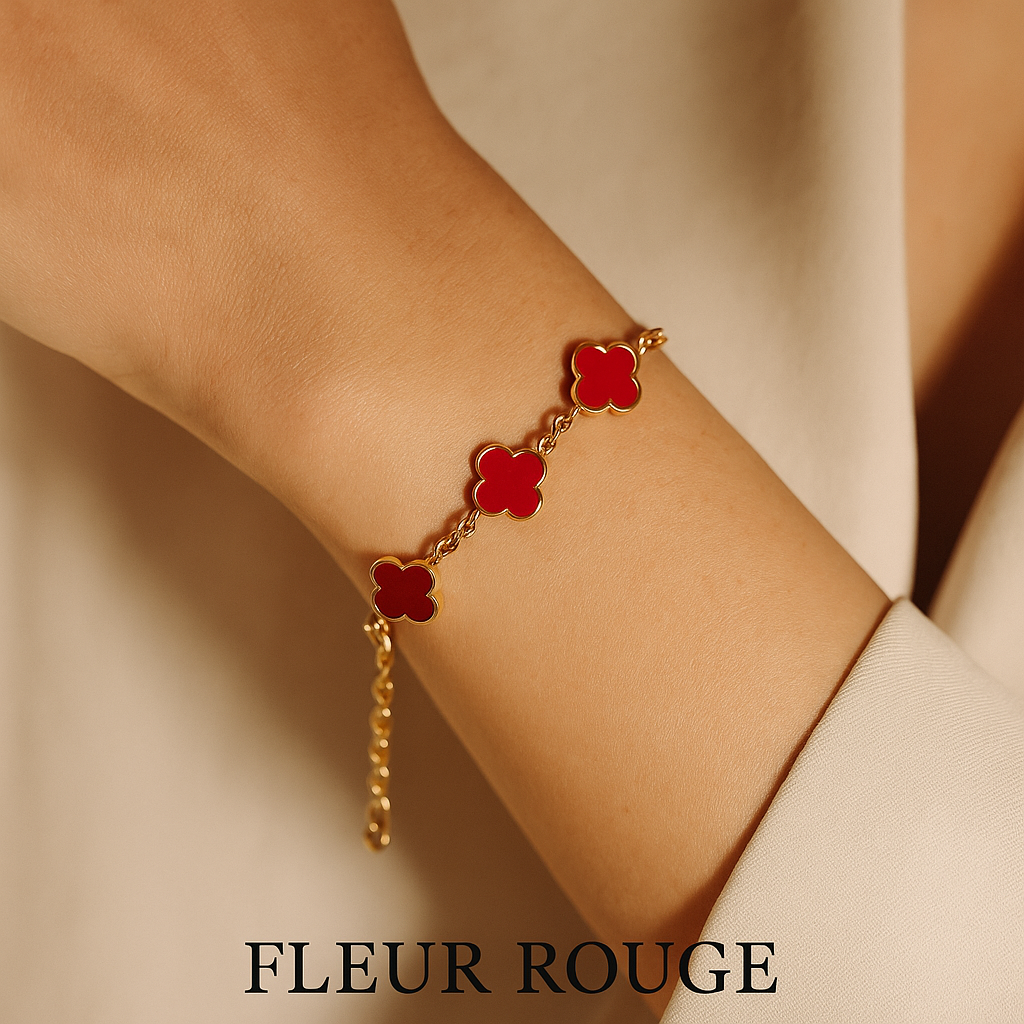 Bracciale “Fleur Rouge” – Maison C | Placcatura Oro 18K