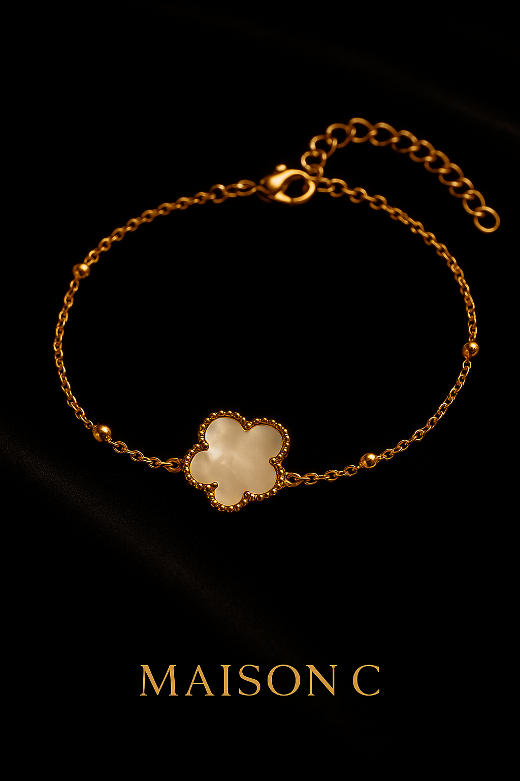 Bracciale “Fleur Blanche” – Maison C | Placcatura Oro 18K e Madreperla
