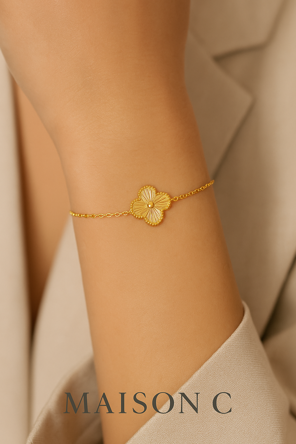 Bracciale “Fleur d’Or” – Maison C | Placcatura Oro 18K
