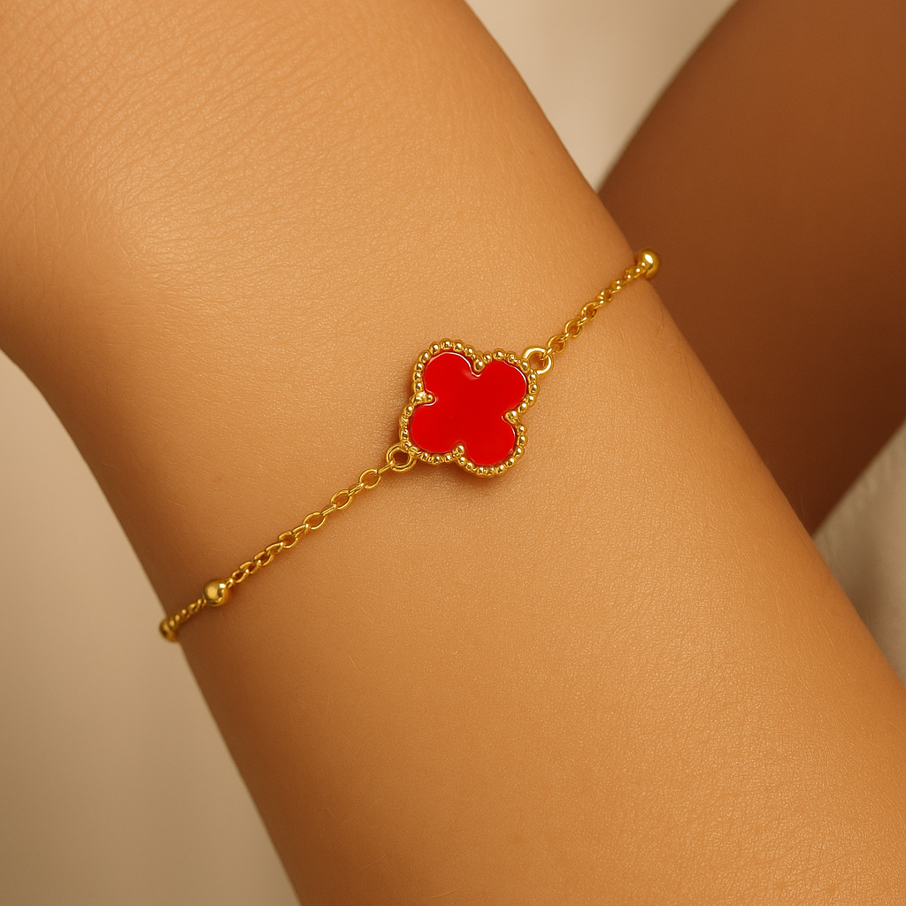 Bracciale “Fleur Rouge Mini” – Maison C | Placcatura Oro 18K