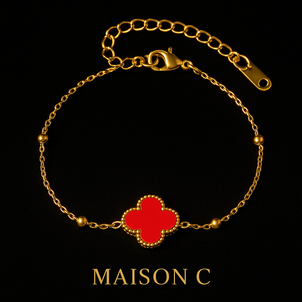 Bracciale “Fleur Rouge Mini” – Maison C | Placcatura Oro 18K