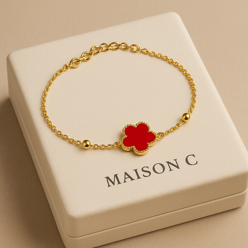 Bracciale “Fleur Rouge Mini” – Maison C | Placcatura Oro 18K