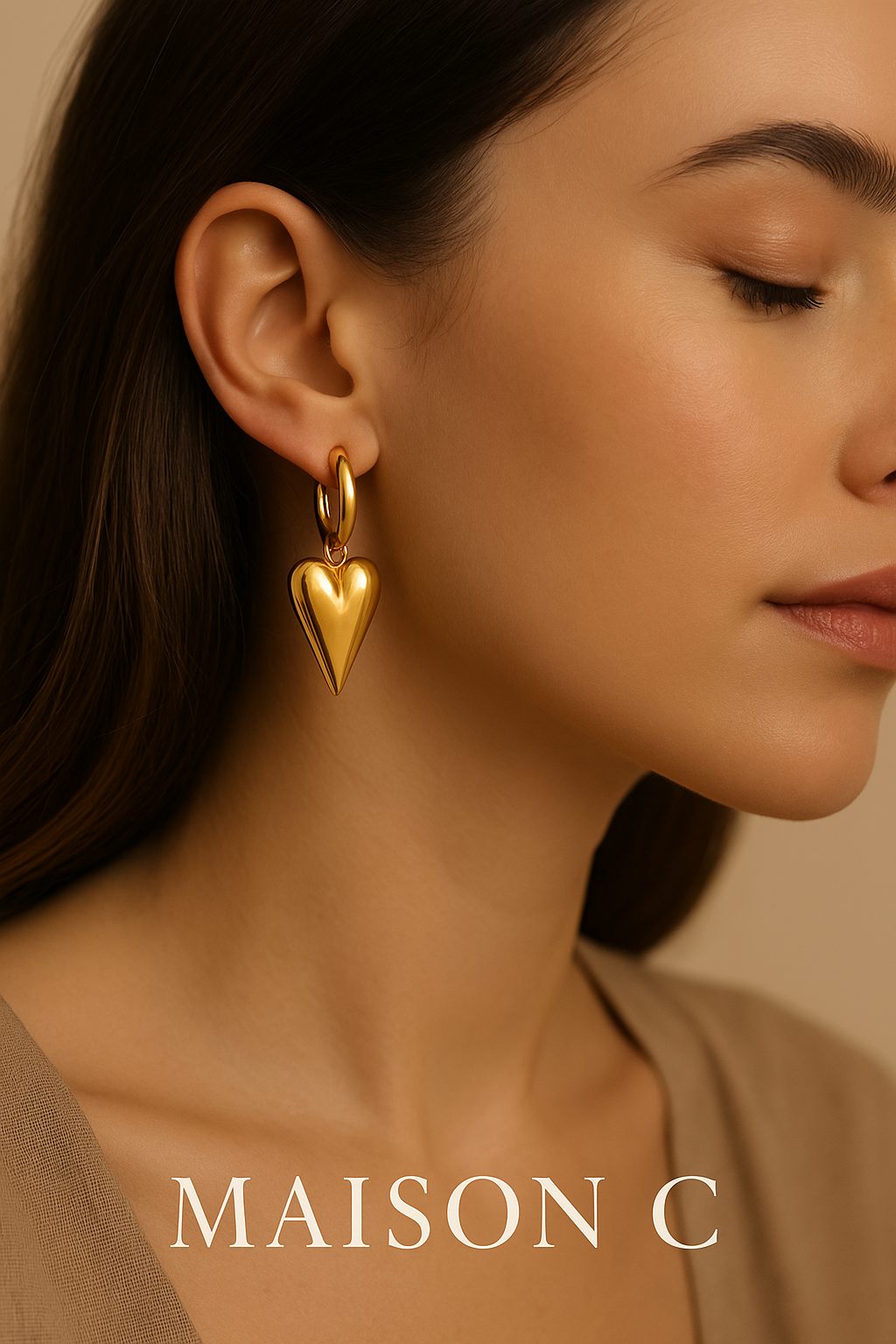 Orecchini “Cœur Doré” – Maison C | Oro 18K lucido
