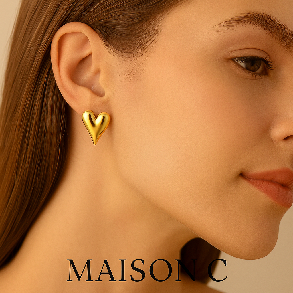 Orecchini “Lover’s Heart” – Maison C | Oro 18K effetto specchio