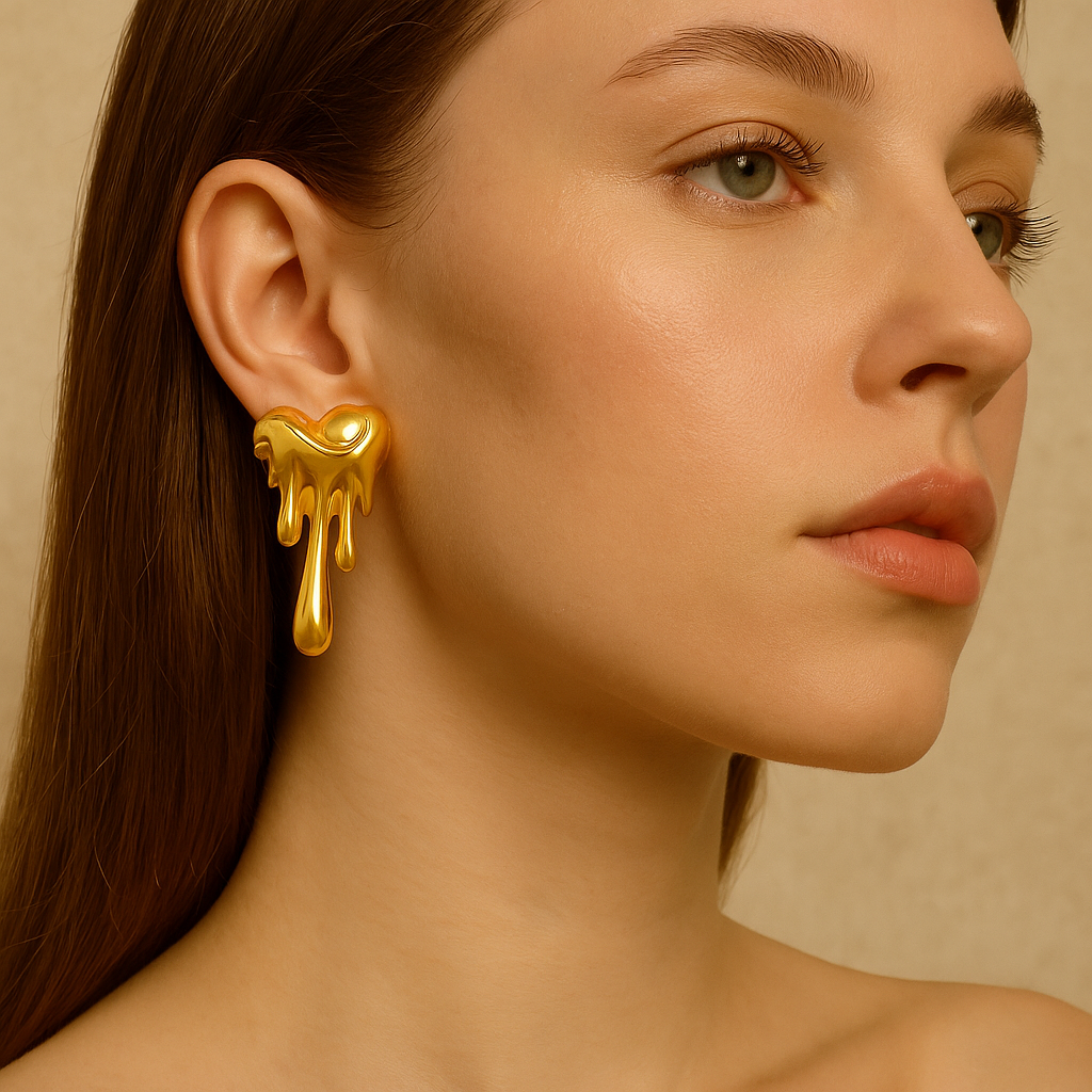 Orecchini “Drip Heart II” – Maison C | Oro 18K effetto colato