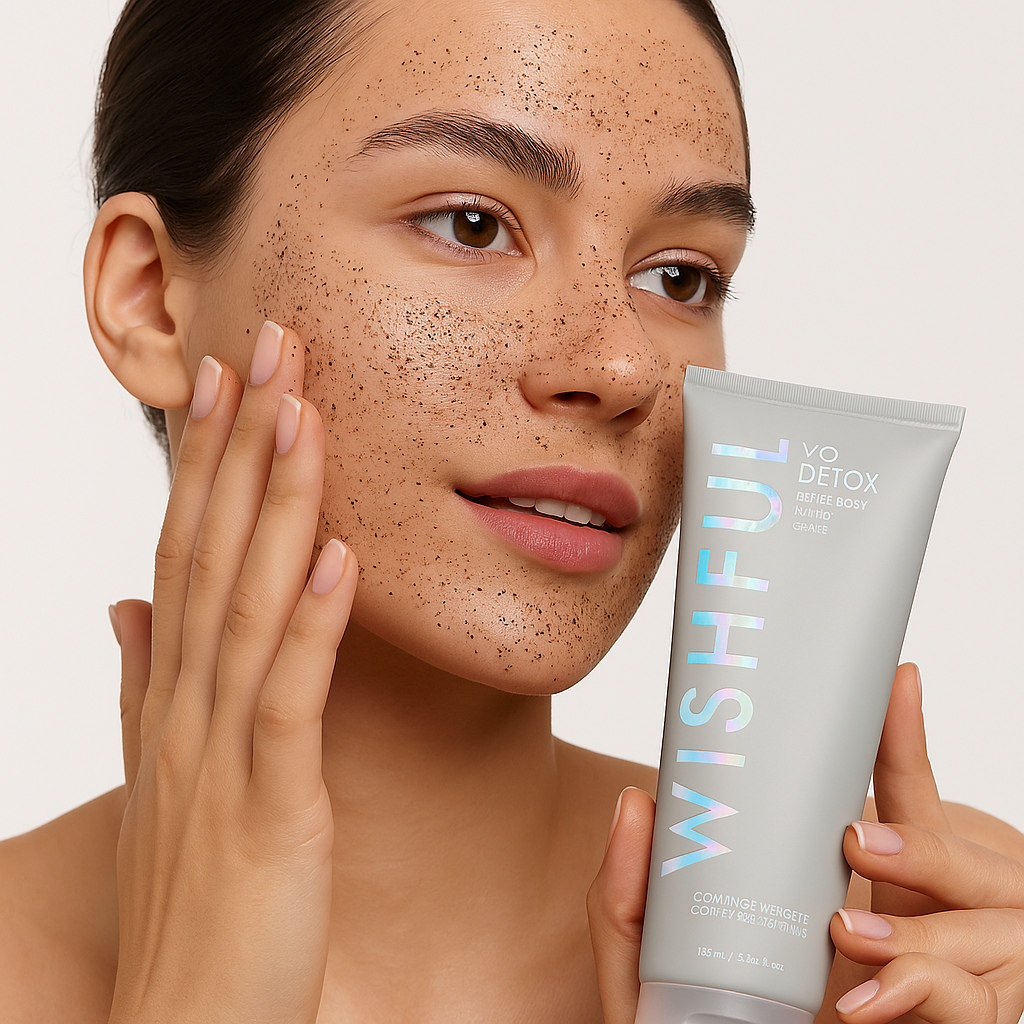 Huda Beauty Wishfull Yo Detox Scrub Enzimatico Al Carbone Viso e Corpo 100 Ml