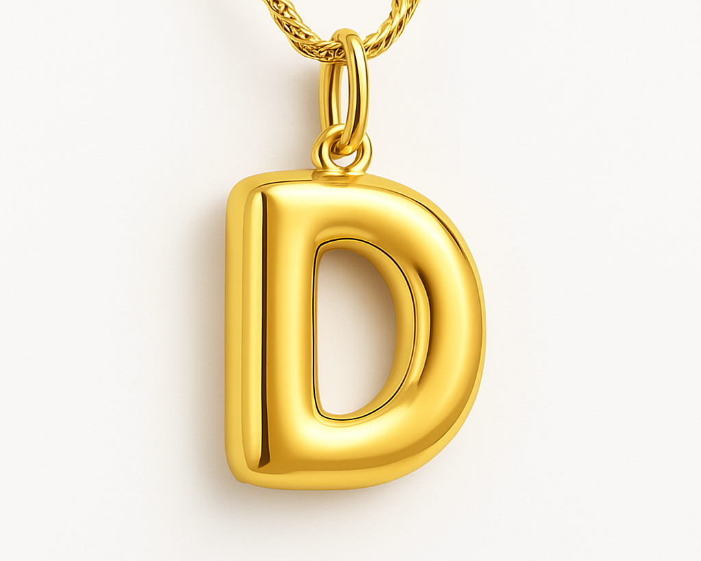 Collana Iniziale Bubble Gold – Acciaio Inossidabile 18K Placcato Oro