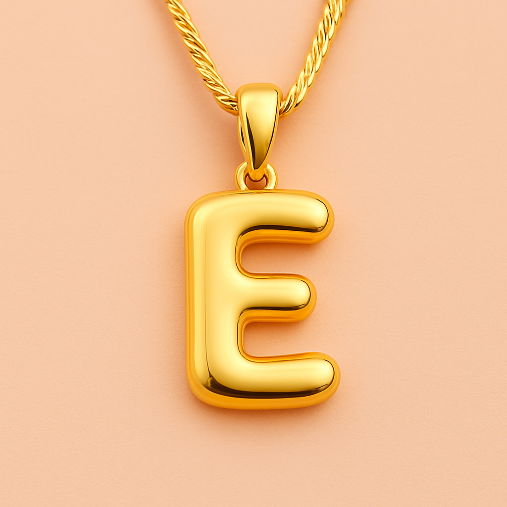 Collana Iniziale Bubble Gold – Acciaio Inossidabile 18K Placcato Oro