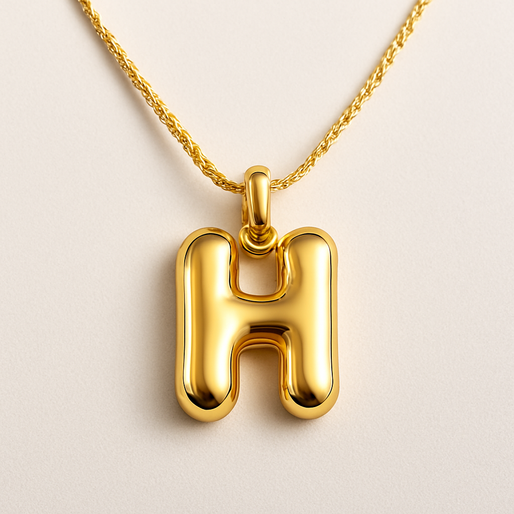 Collana Iniziale Bubble Gold – Acciaio Inossidabile 18K Placcato Oro