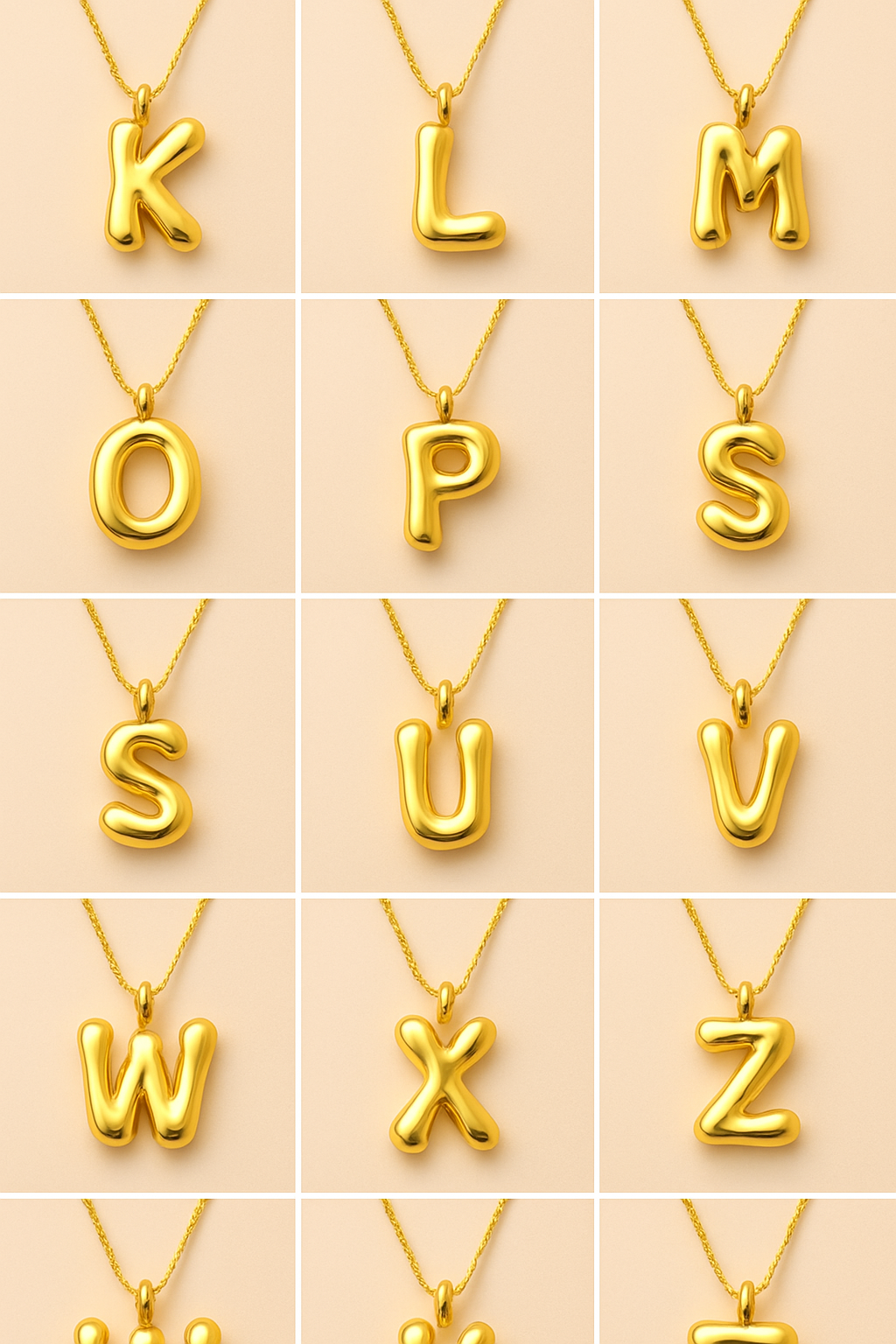 Collana Iniziale Bubble Gold – Acciaio Inossidabile 18K Placcato Oro