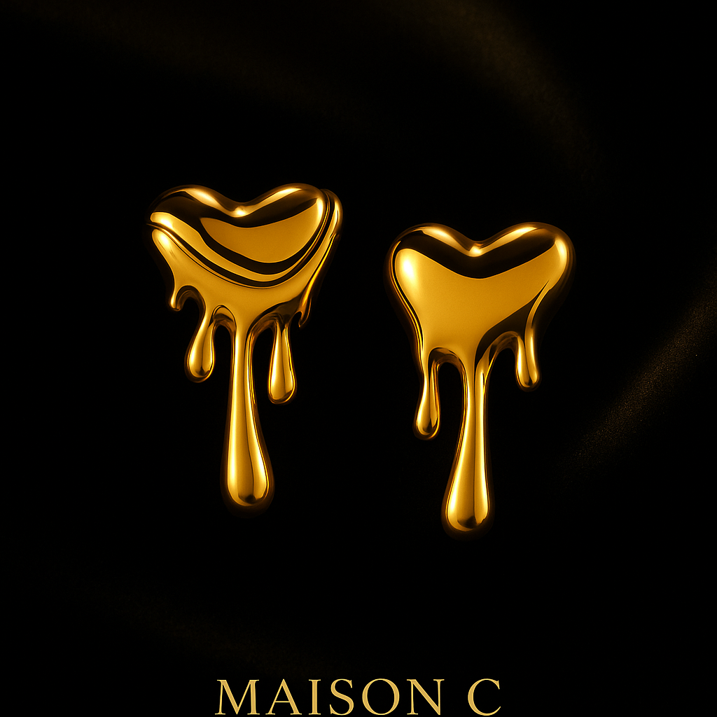 Orecchini “Drip Heart” – Maison C | Oro 18K effetto colato