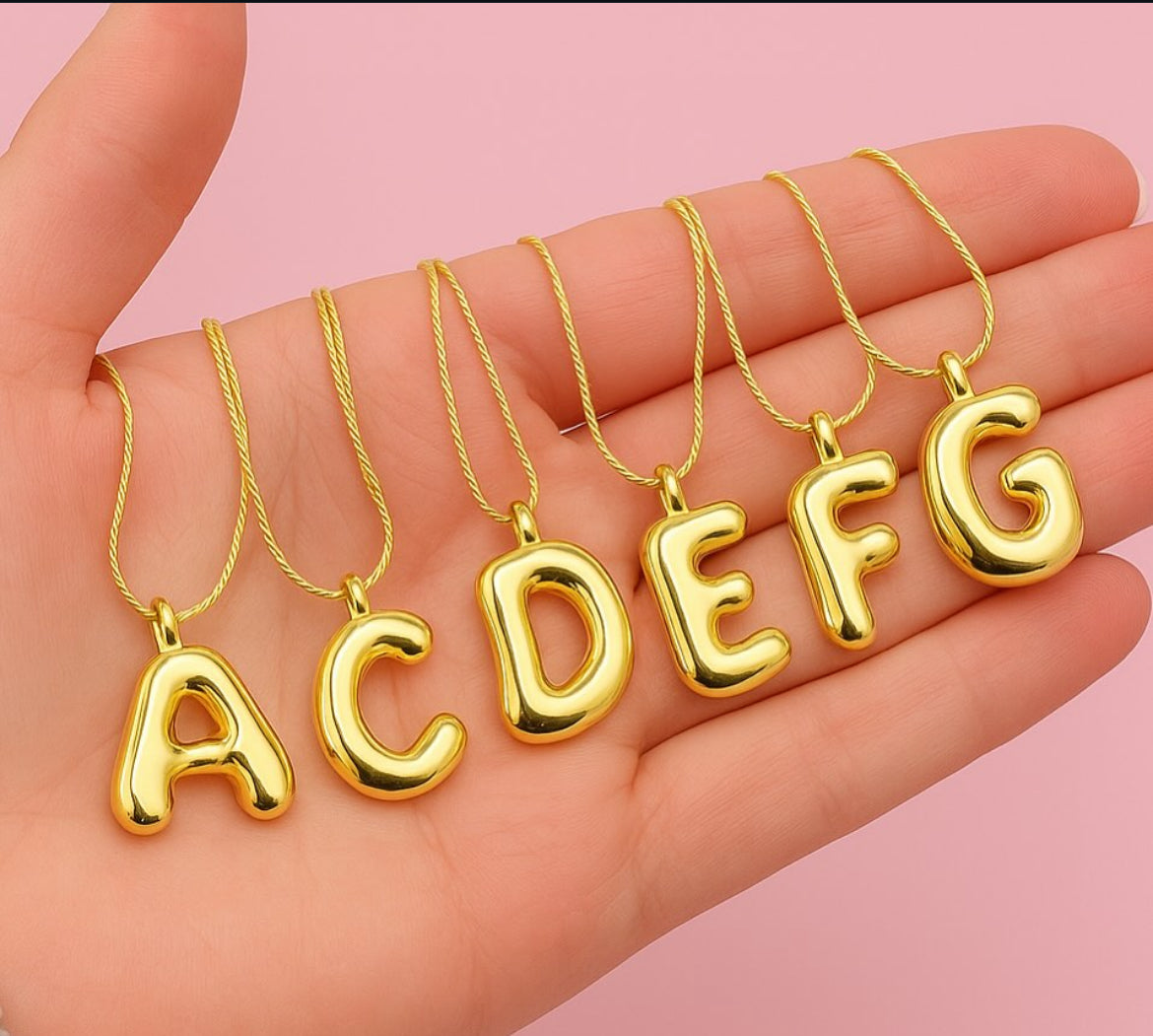 Collana Iniziale Bubble Gold – Acciaio Inossidabile 18K Placcato Oro